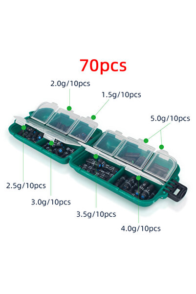 Choice 70PCS DNDYUJU 25-130pcs/box Lead Sinker Fishing Ruler Lead Set Quick R...