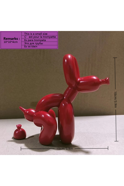 Choice9 Small red Modern Art Squat Balloon Dog Animal Decorative Statue, Suit...