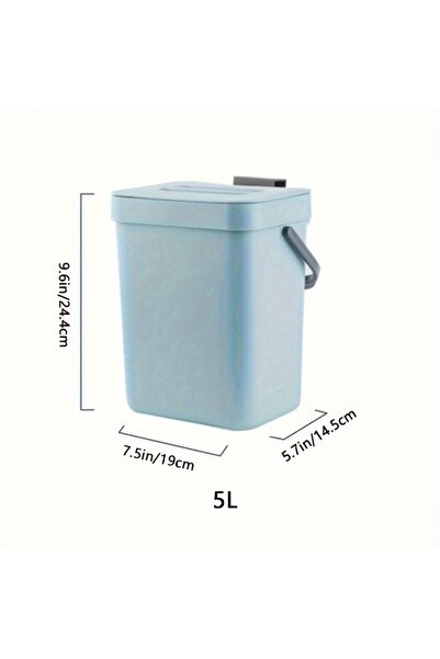 Choice6 blue5L Space-Saving Quiet-Close Trash Can - 3/5L, Eco-Friendly Sealed...