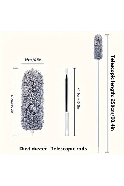Choice 250cm Multifunctional Retractable Duster with Bendable Head - Reusable...
