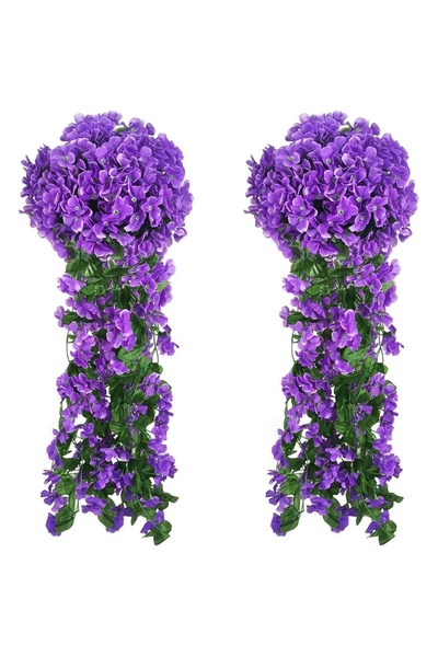 Choice PURPLE 1PC Artificial Flowers Silk Violet Wall Hanging Wedding Scene D...