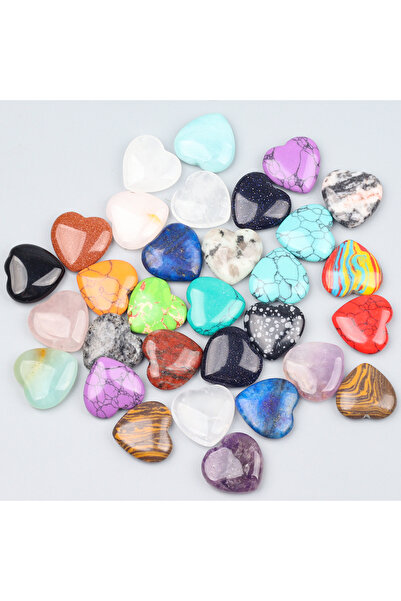 Choice mix 30 pcs 10/20/30PCS 20MM Heart Shape Stone Crystal Amethyst Love He...