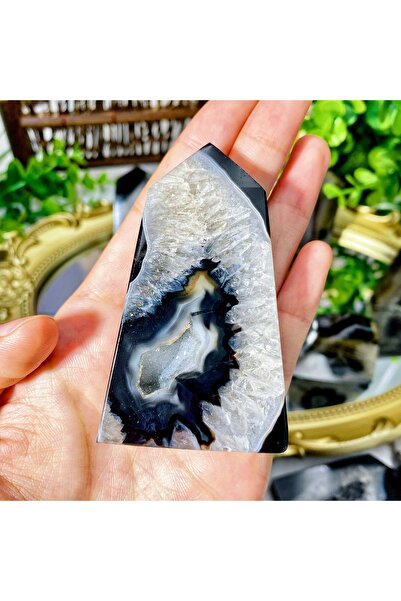 Choice 50-100g Black Sardonyx Random 1PC Black Sardonyx Geode Agate Point,Nat...