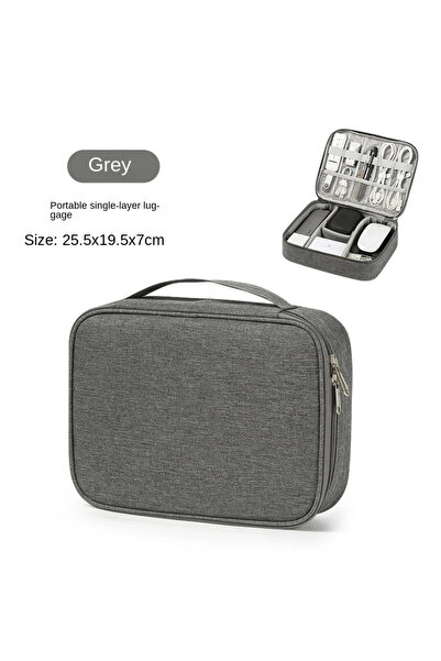Choice3 Single layer Gray Portable USB Data Line Charger Storage Bag Travel C...
