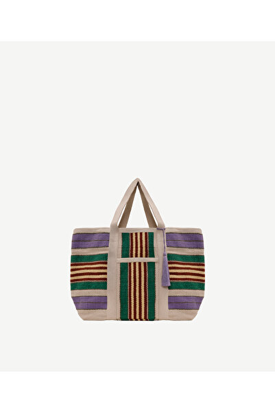 Yargıcı Striped Fabric Shoulder Bag