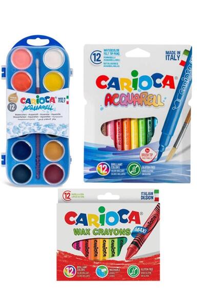 carioca Yıkanabilir Pastel Boya Acquarell Keçeli Kalem ve Sulu Boya Seti