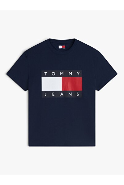 Tommy Hilfiger Tjm Reg Big Flag Ss Tee Ext Men's Blue T-Shirt - Dm0Dm22645