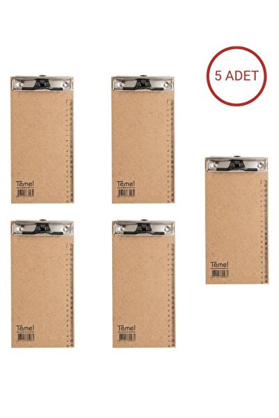 Temel 1/3 A4 Wooden Secretary's Desk with Metal Clip and Pen Holder, Set of 5