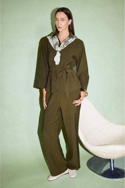 DeFacto Straight Fit Wide Leg Trousers G9164Ax26Sp