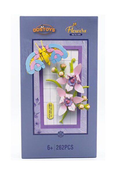 DOSTOYS Orchid Flower and Moth with Building Block Frame 262 Pieces