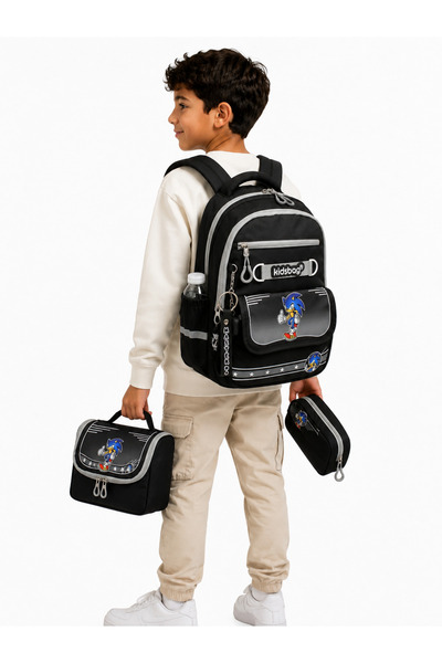 Bevitton 493 Waterproof Fabric Boy's Primary School Bag Patterned 3-Piece Set...