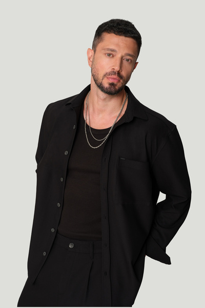 Avva Men's Black Classic Collar Viscose Blended Easy-Iron Comfort Fit Shirt A...