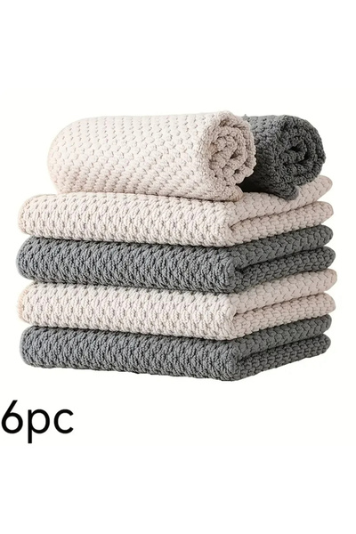Choice 6PCS Soft Microfiber Kitchen Towels And Cloths 6Pack Highly Absorbent ...