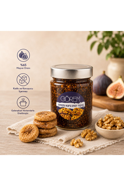 Görem Zeytin Ev yapımı Cevizli Kuru İncir Reçeli 370 gr.