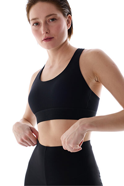 Penti Black Crossline Fixed Pad Sports Bra