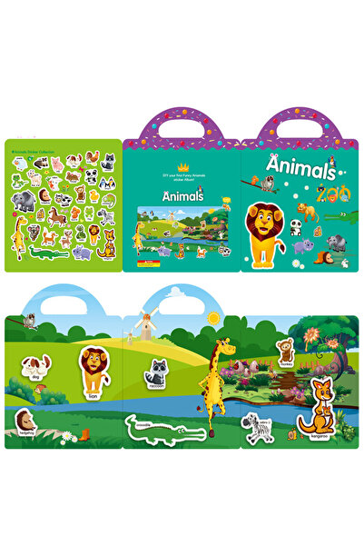 Choice7 كتاب ملصقات كرتونية قابلة لإعادة الاستخدام من Datgo للأطفال، لعبة ألغ...