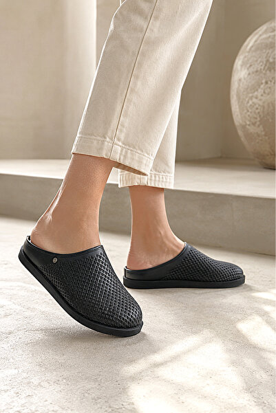 Gökhan Talay Mono Comfort Lightweight Soft Sole Unisex Sabo Perforated Black ...