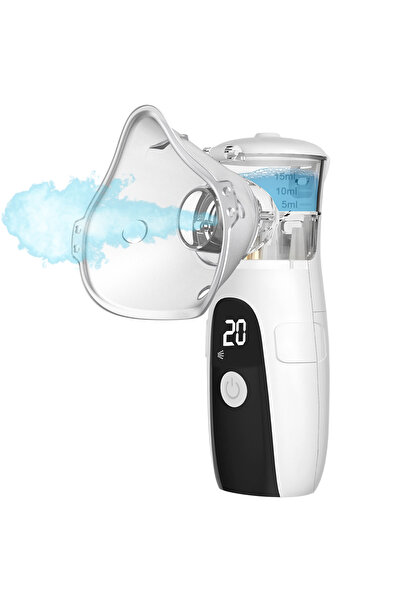 Choice White Handheld Digital Display Nebulizer Asthma Inhaler Silent Mesh At...