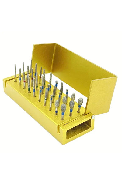 Choice 30pcs Set 30Pcs/set Aluminium Dental Burs Kit with Holder Dental Diamo...