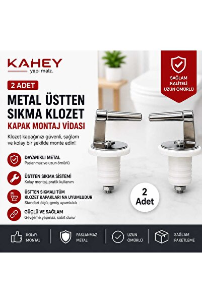 ASIR ARMATÜR Metal üstten bağlantılı klozet kapağı montaj vidası, dayanıklı v...