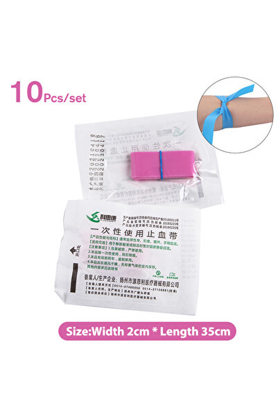 Choice One Size 10strips Pre Cut Pink Elastic Belt Disposable Tourniquet Firs...