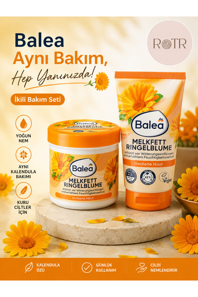 BALEA Taraxanthin Care Kit Melkfett Ringelblume Body + Hand Care Cream Set 25...