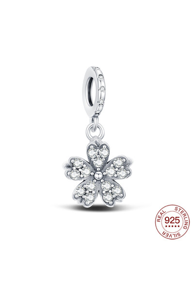 Choice NBC0648 925 Sterling Silver Plated Bead Pink Cherry Blossom Collection...