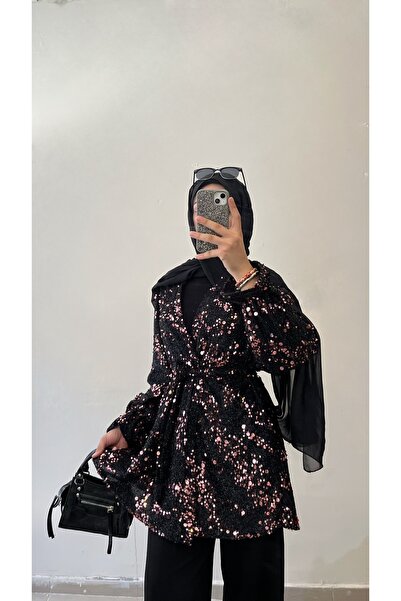DİLEKBUTİK Kadife pullu kimono