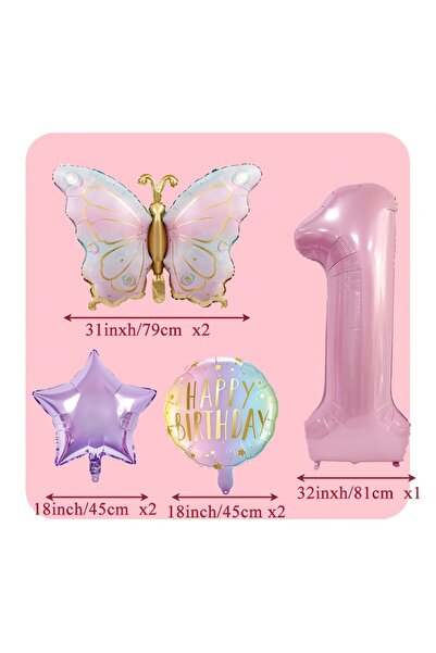 Choice Other Other number 1 Pink Digital Butterfly Aluminum Foil Balloons and...