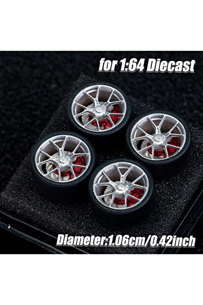 Choice3 911 992 GT3 Silver 1:64 Scale Model Car Wheels Rims 4pcs 1Set 3D Prin...