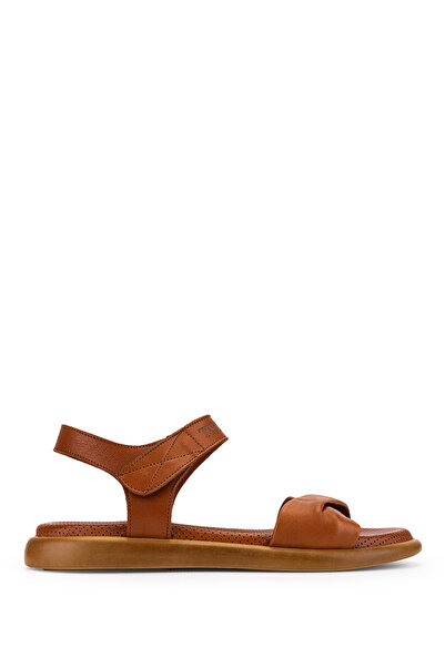 Tamer Tanca Women's Genuine Leather Flat Sandals 878 24 Bn Sndlt Y23