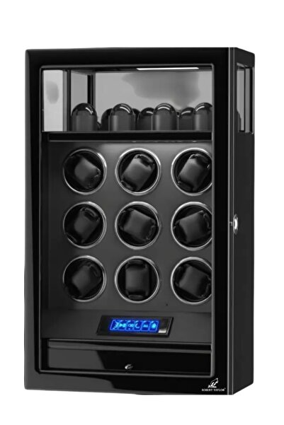 ROBERT TAYLOR 9-Motor Watch Winder with Fingerprint Lock – Automatic Watch Bo...