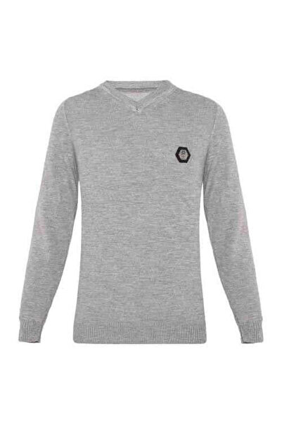 Cipo&Baxx Bp102 V-Neck Gray Children's Sweater