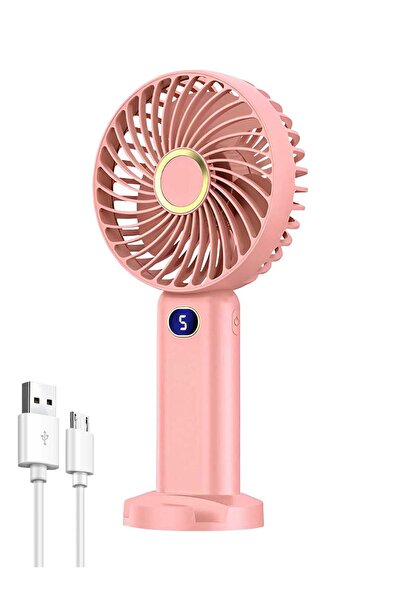 Choice Pink Portable Handheld Fan USB Rechargeable Mini Fan Digital Display 5...