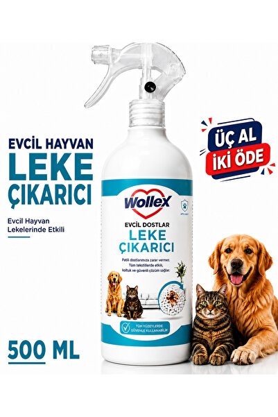 WOLLEX Evcil Hayvan Leke Çıkarıcı 500 ML | Kedi & Köpek İdrar, Kusmuk, Mama L...