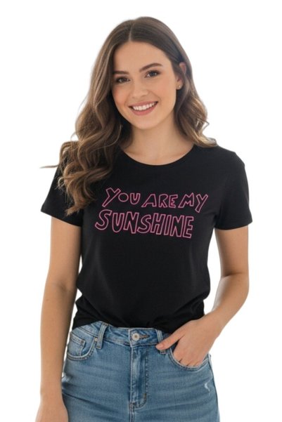 OEM Tricou casual de damă cu imprimeu You Are My Sunshine, TG-33