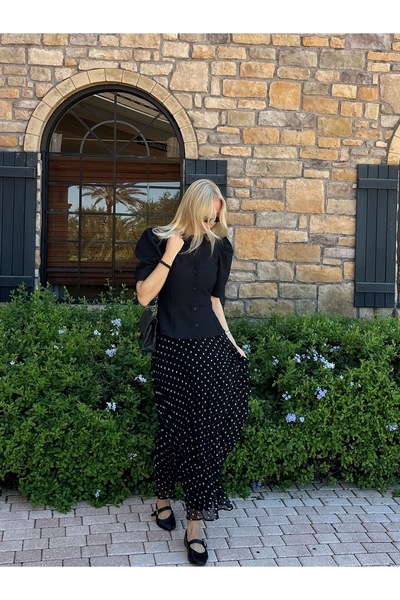 TOFAN TRİKO Elegant Polka Dot Skirt