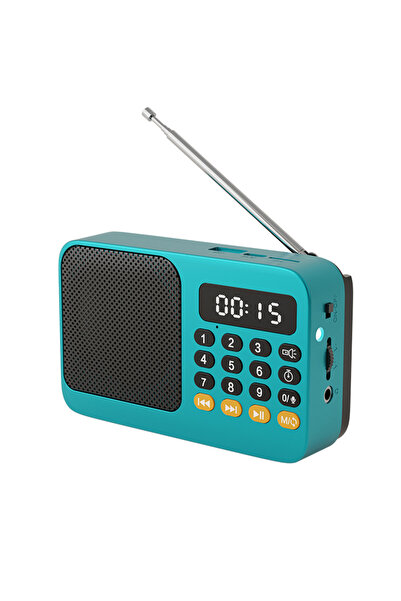 Choice3 Blue Portable FM Radio with Flashlight Rechargeable Radio TF Card/U D...