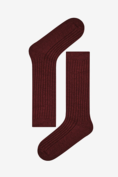 Penti Vertical Rib Bordo Soket Çorap