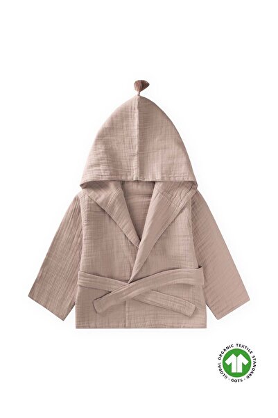 Cigit Double Layer Organic Muslin Children's Bathrobe 2-9 Years Mink