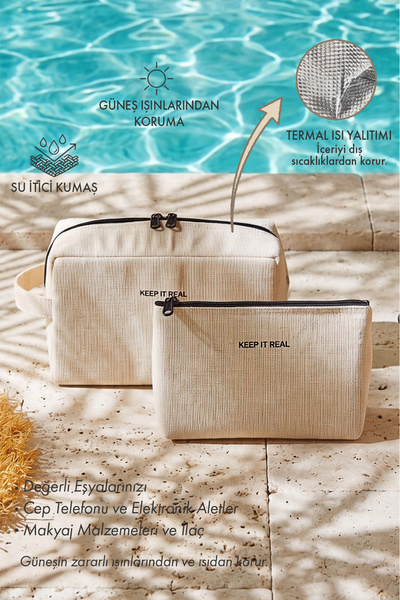 Ocean Home Textile Set de 2 pungi termoizolante, rezistente la apă și la pete...