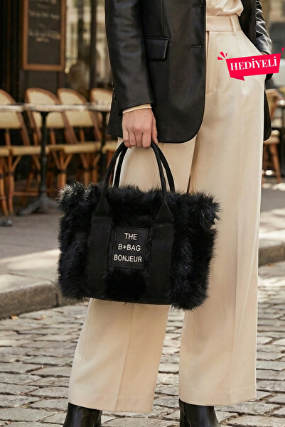 VivazzaLuxe Vintage Peluş Kürk Model Sonbahar, Kış The Bag Bonjeur Kadın El, ...