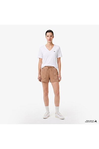 Lacoste Kadın Relaxed Fit Kahverengi Şort