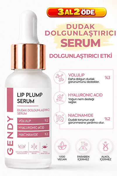 GENDY Ton Eşitleyici ve Dolgunlaştırıcı Dudak Serumu - Volulip %3, Squalane %...