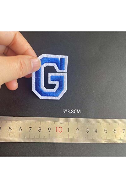 Choice19 G A~Z Blue Alphabet English Letters With White Edge Embroidery Appli...