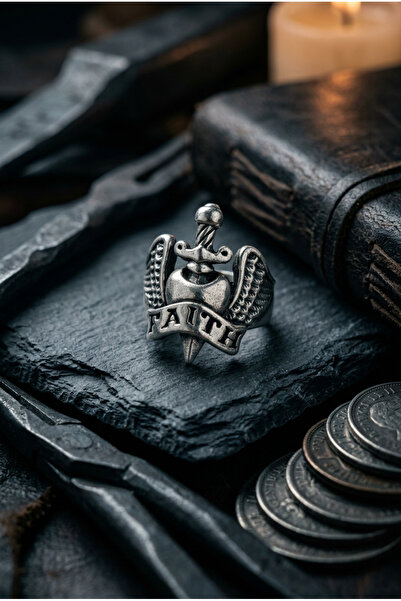 Begondio Faith Sword Special Design Masculine Adjustable Men's Ring
