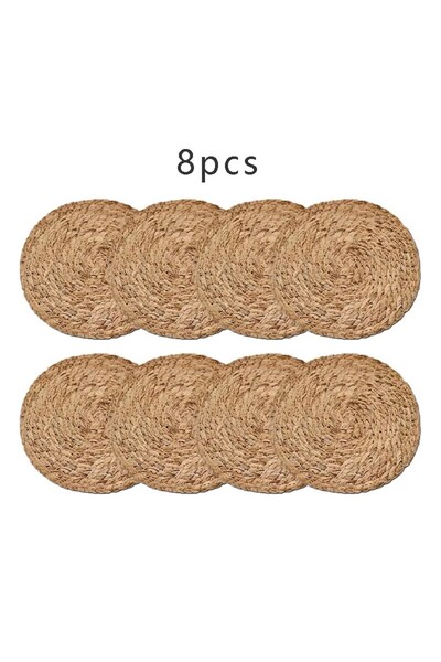 Choice1 30x30 8pcs Pot Mats Handwoven Rattan Placemats Round Heat Insulation ...