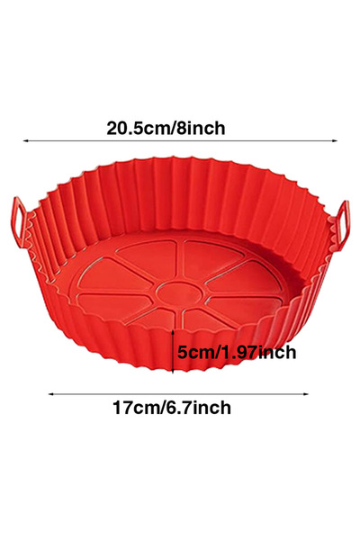 Choice Red Silicone Air Fryer Liners Pot,Airfryer Basket Cooking Gadgets ,Reu...