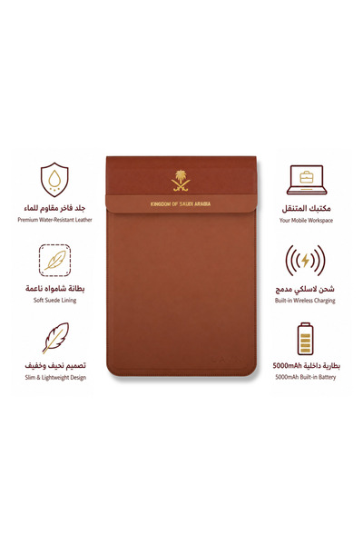 LAVN حقيبة لابتوب أصلية فاخرة من الجلد الناعم، شاحن لاسلكي، بمقاسات منوعة، بت...