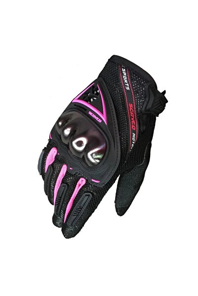 Scoyco MC44W Yazlık Korumalı Kadın Eldiven (Siyah-Pembe)